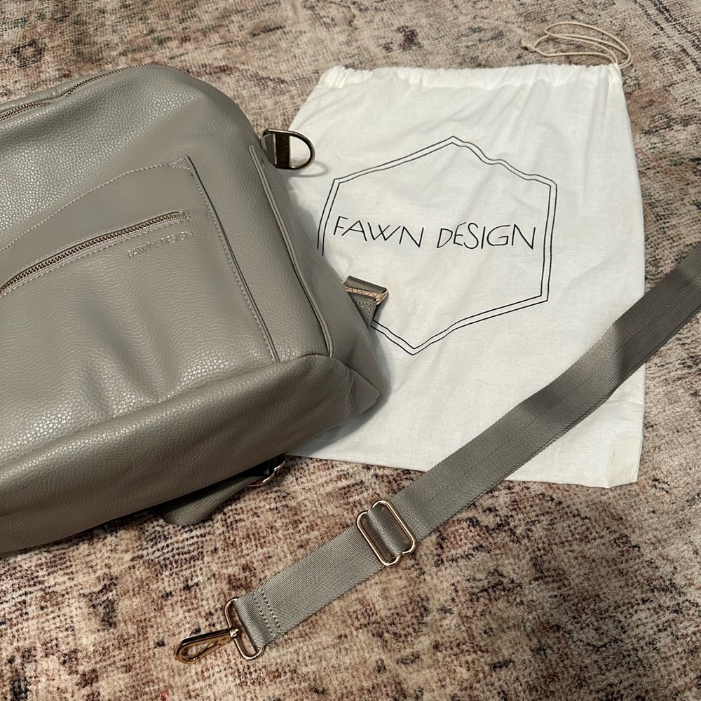 Fawn Design Grey Backpack/Diaper Bag